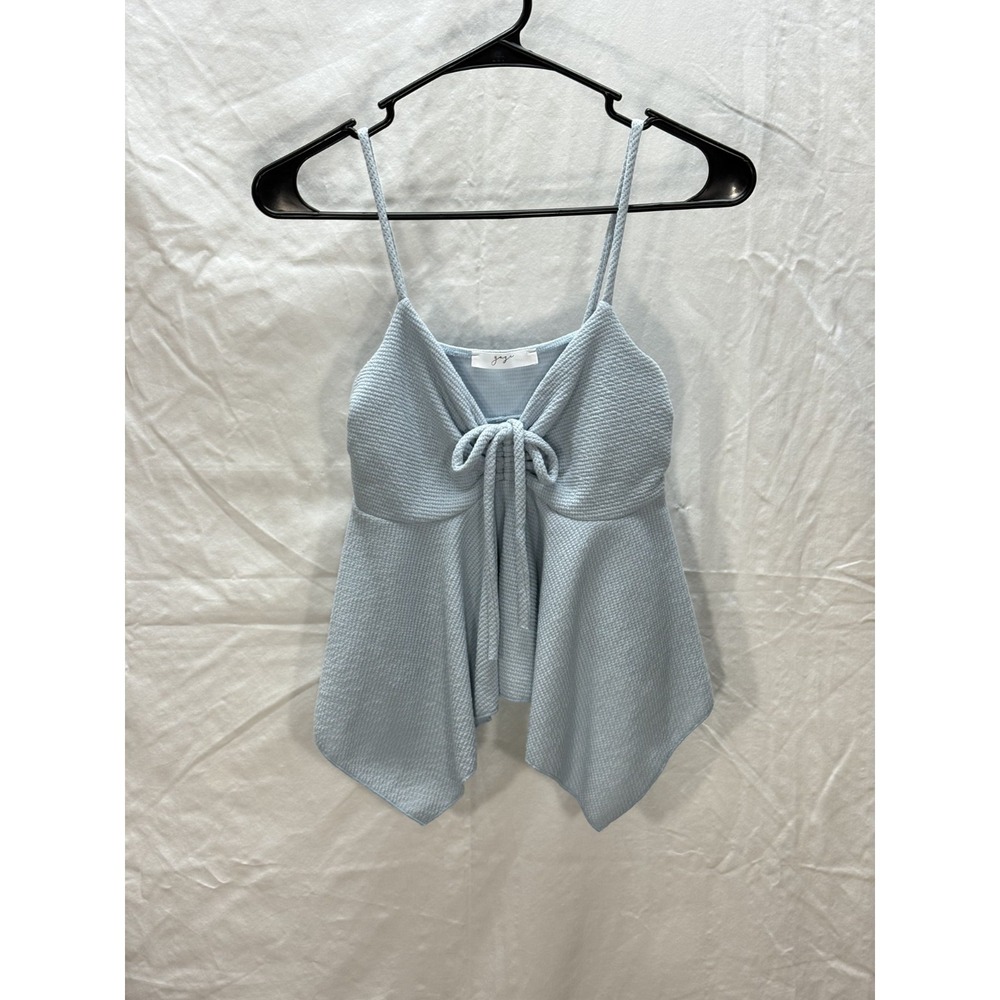 Blue Tie Front Babydoll Top Womens s/m Coquette Cottagecore Y2K Summertime Fun